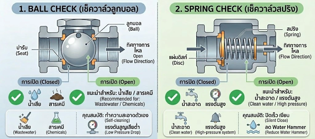 Ball Check vs Spring Check Valve