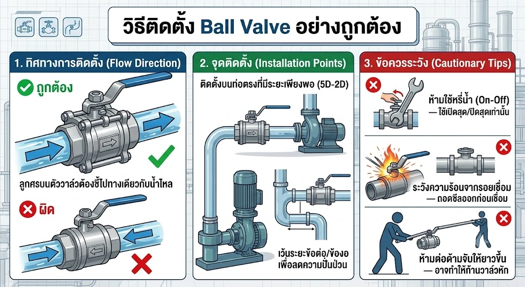 วิธีติดตั้ง Ball Valve อย่างถูกต้อง